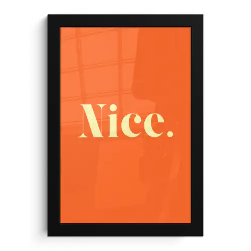 Oranje - Gebroken wit - Nice fotolijst zwart zonder passe partout klein -3d