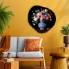 Rozen - Bloemen - Vaas - Boeket Wandcirkel Organisch Plexiglas middel -sfeer4