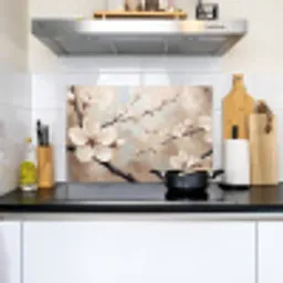 Bloesem - Takken - Schilderij - Beige - Serene Inductie beschemer met haakjes klein -sfeer2
