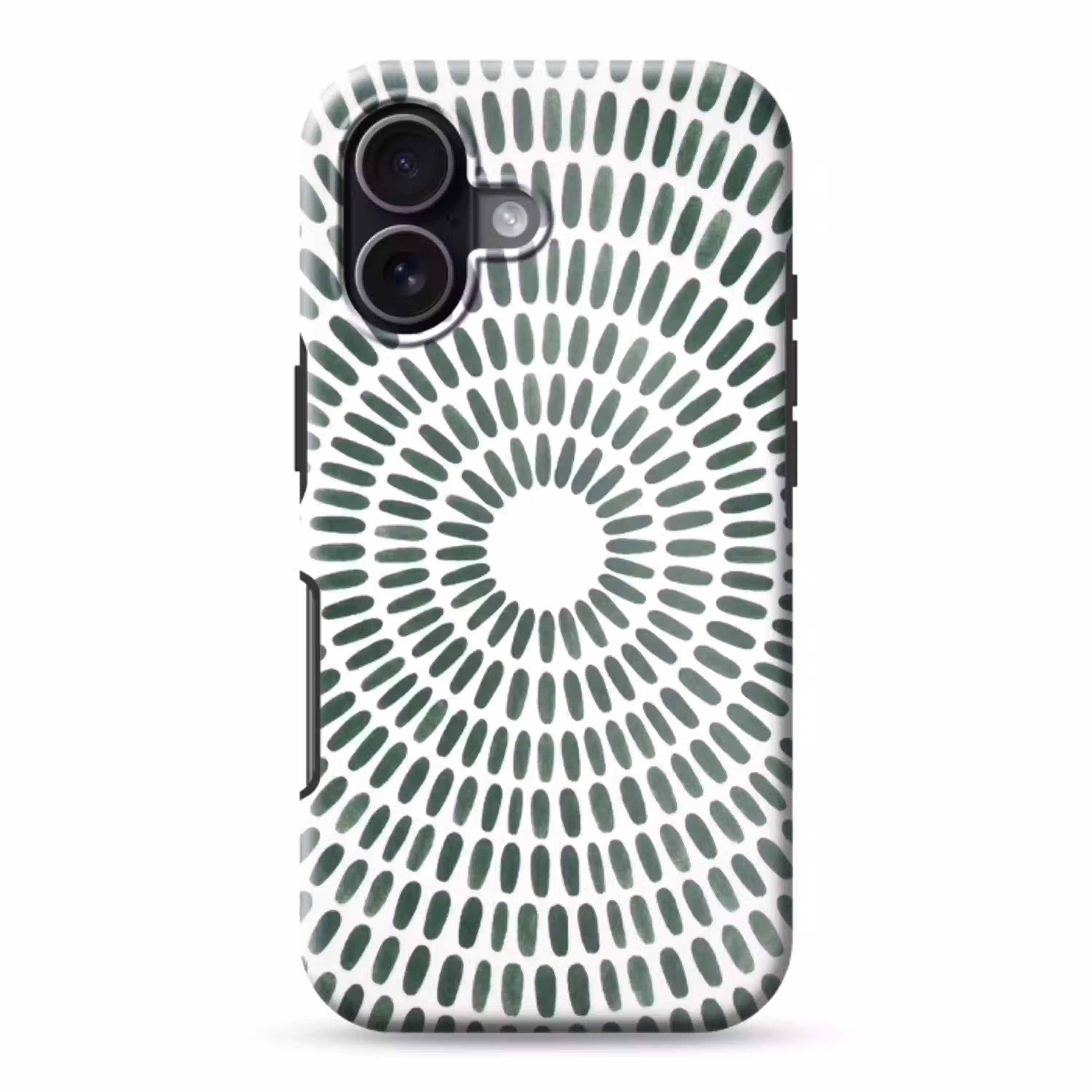 Abstract - Cirkel - Patroon - Modern - Groen Toughcase MagSafe Apple iPhone 17 klein -3d