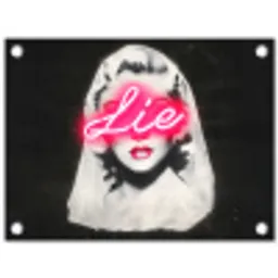 Neon - Letters - Vintage - Vrouw tuinposter los doek klein -3d