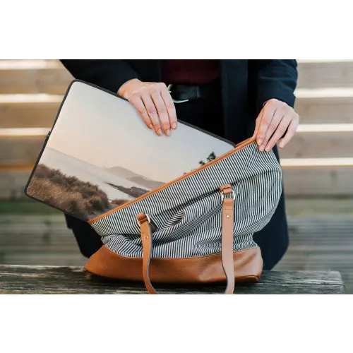 Landschap - Kust - Duinen laptophoes neopreen klein -tas