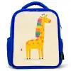 Giraffe - Dier - Kleurrijk Kinderrugzak - Blauw middel -3d