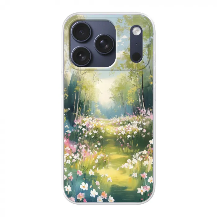 Bos - Schilderstijl - Kleurrijk Telefoonhoesje iPhone 17 Pro klein -3d