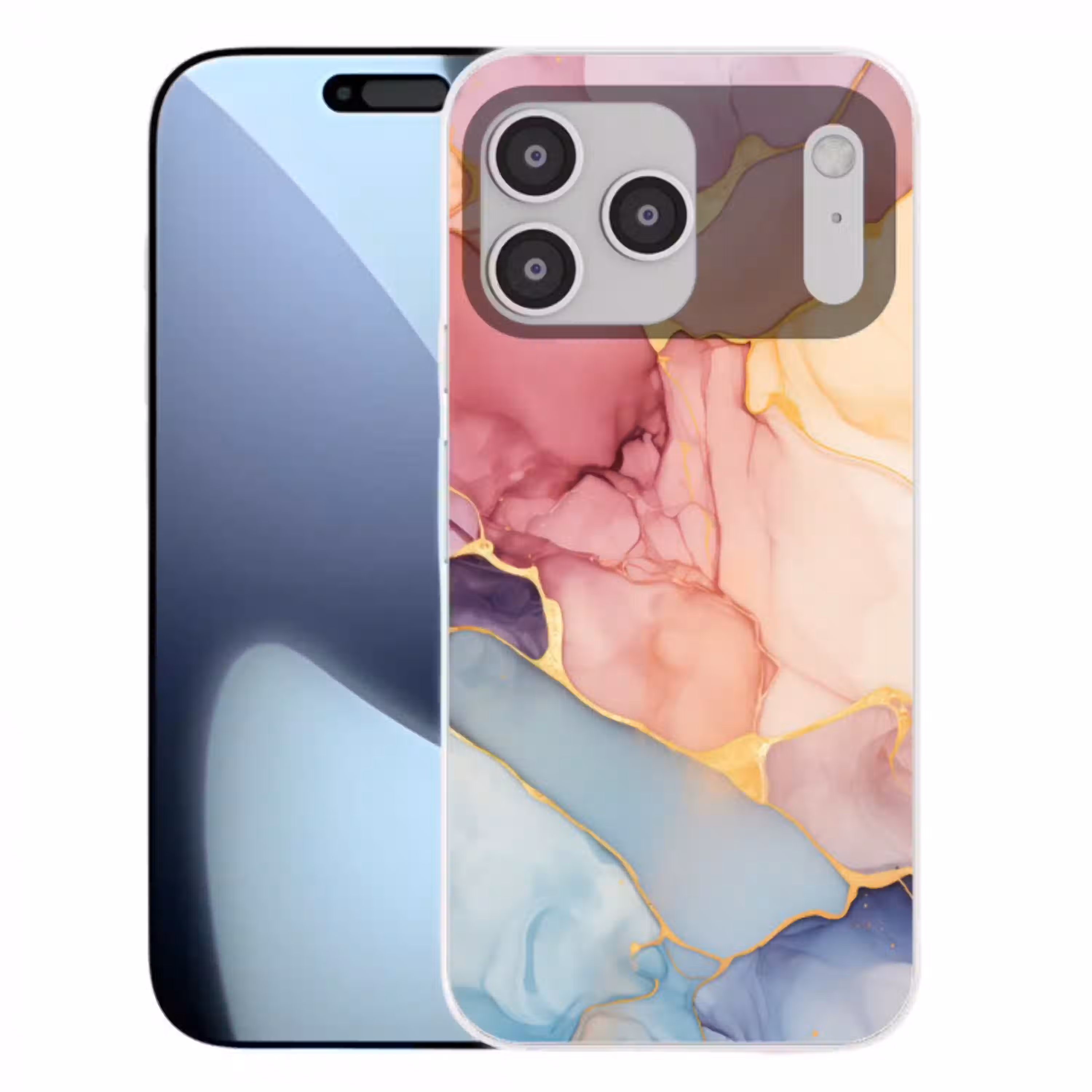 Marmer - Kleurrijk Telefoonhoesje iPhone 17 Pro Max klein -3d