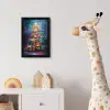 Kerstboom - Kerst - Abstract - Kleurrijk fotolijst zwart zonder passe partout klein -usfeer4_kinderkamer