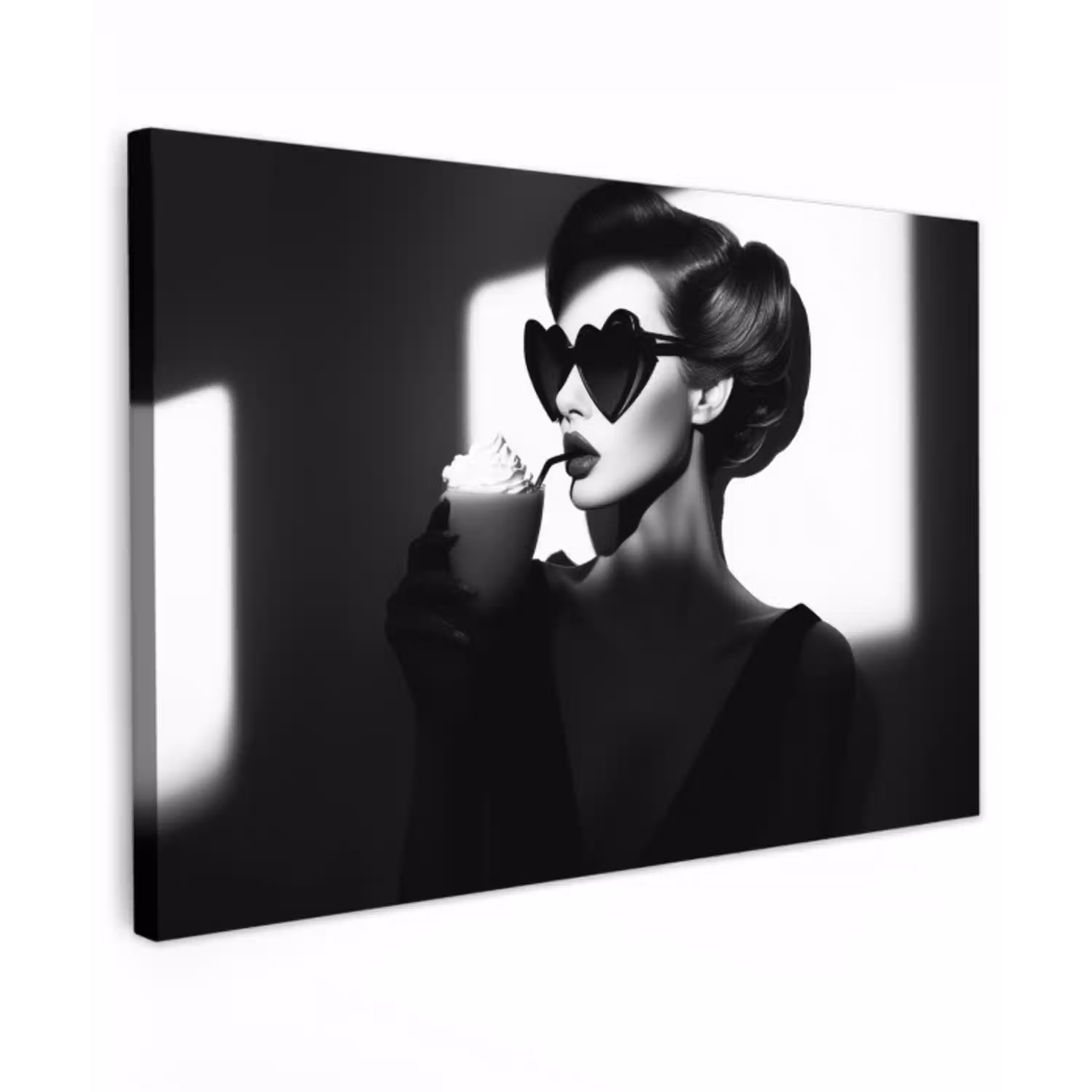 Vrouw - Zwart - Hart canvas 2cm klein -z3d