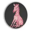 Zebra - Roze - Gestreept Akoestische PET Vilt - Rond klein -3d