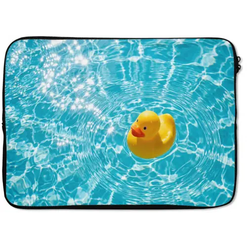 Badeend - Dobberen - Blauw laptophoes neopreen klein -zkaufland3dotto