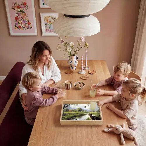 Kat - Beekje - Weide Dienblad Rechthoek middel -sfeer4