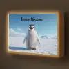 Pinguïn - Sneeuw - Landschap - Wit Light Box met batterij (Wandlamp kind) middel -z3d_website