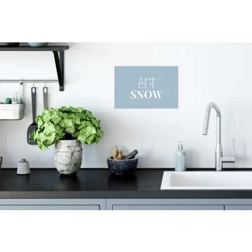 Sneeuw - Winter - Blauw - Let it snow Muursticker klein -keuken