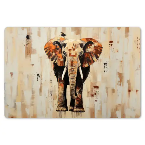 Olifant - Slurf - Mozaïek - Abstract Placemat vinyl groot -zzsfeer1_Kitchenyeah-website