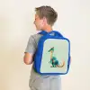 Staart - Dino - Minimalistisch - Blauw Kinderrugzak - Blauw middel -sfeer2