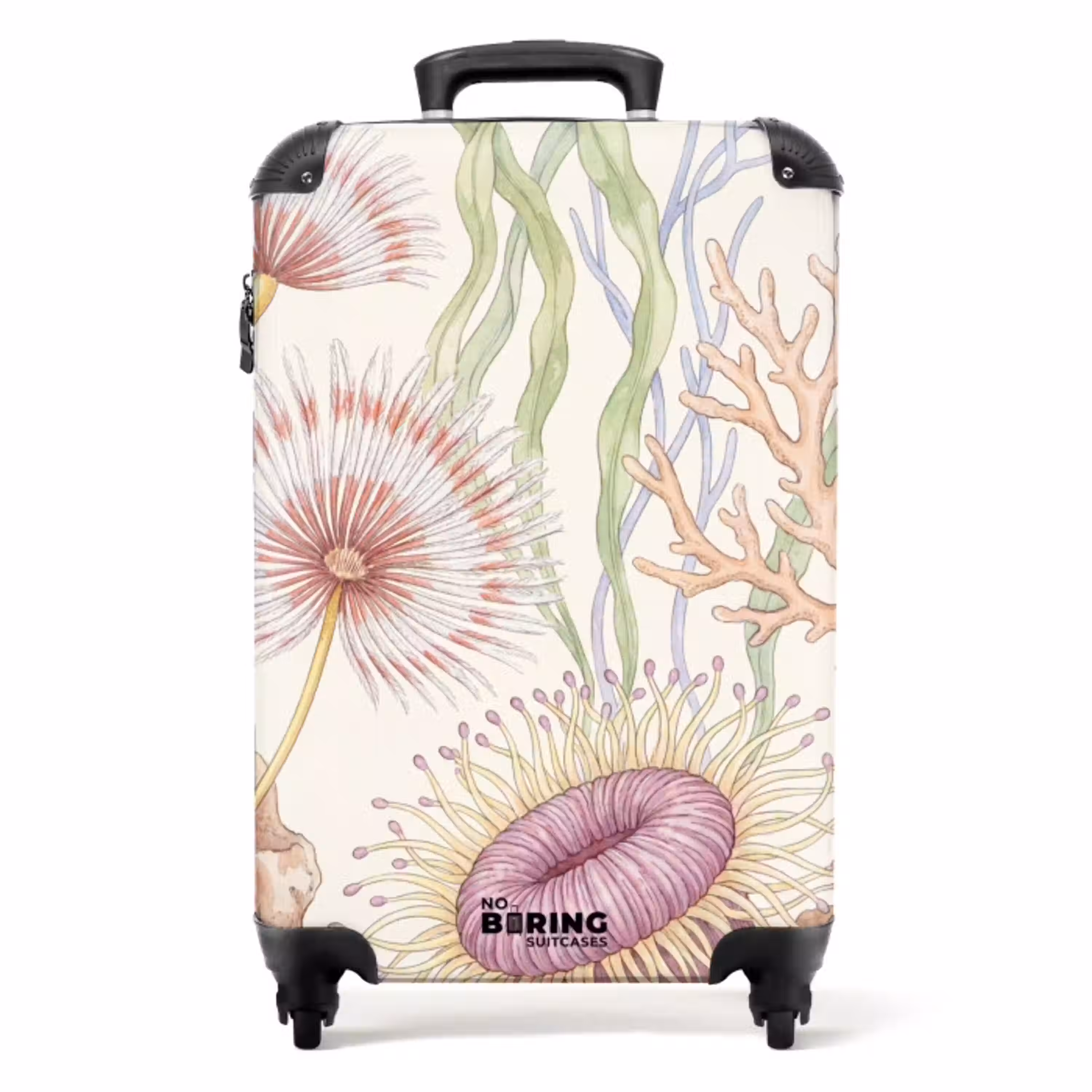 Zeeleven - Koraal - Onderwater - Illustratie - Kleurrijk NBS - Handbagage koffer - Volwassenen Unisex middel -productfoto_recht