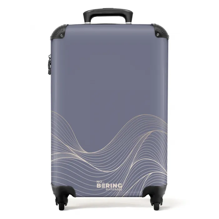 Minimal - Grijsblauw met golven NBS - Handbagage koffer - Unisex middel -productfoto_recht