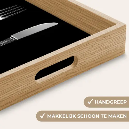 Vork - Mes - Zilver Dienblad Rechthoek middel -USP_HandgreepNL