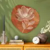 Bloem - Minimalistisch - Wit Wandcirkel Organisch Plexiglas middel -sfeer2