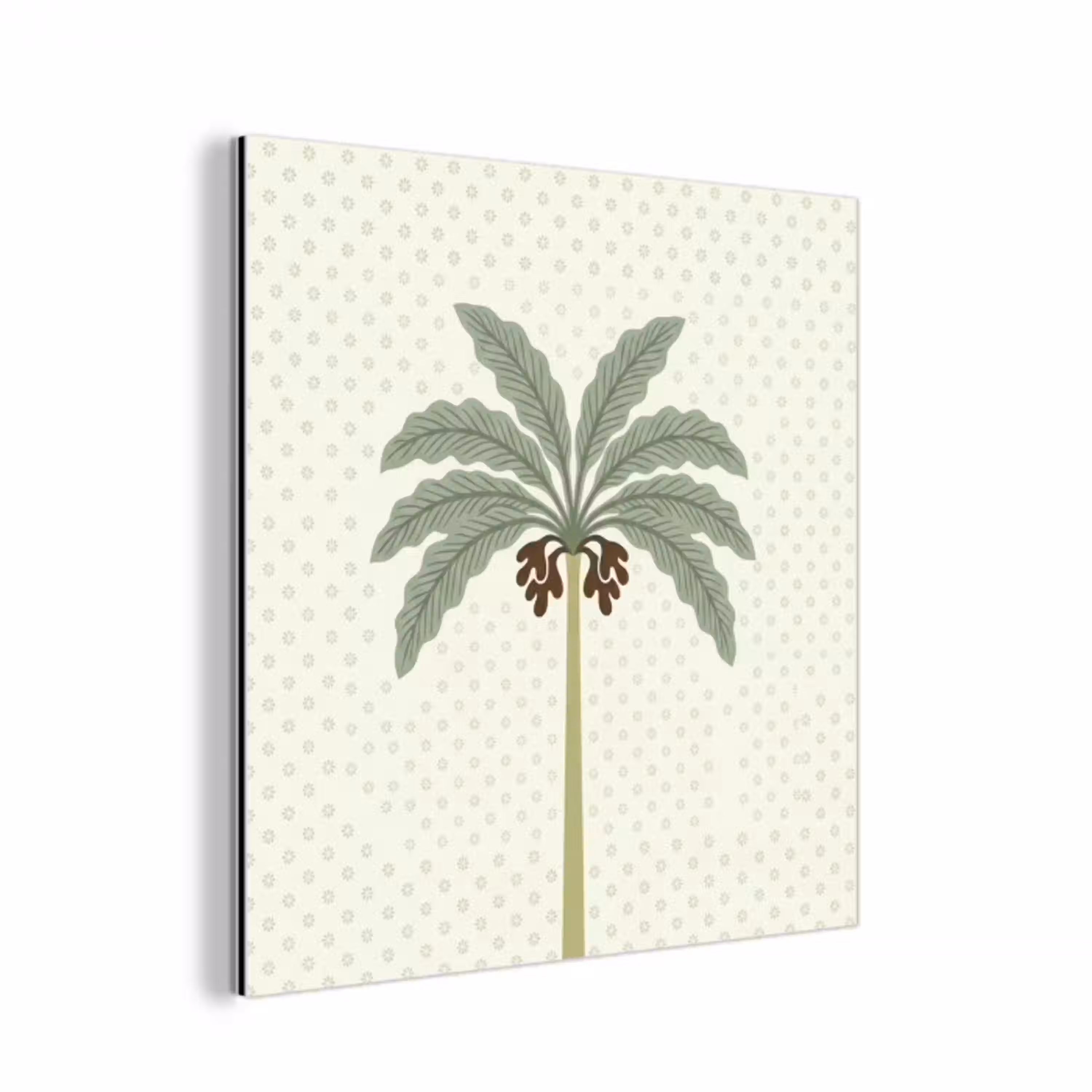 Boom - Bladeren - Groen - Decoratief - Beige aluminium wit klein -3d