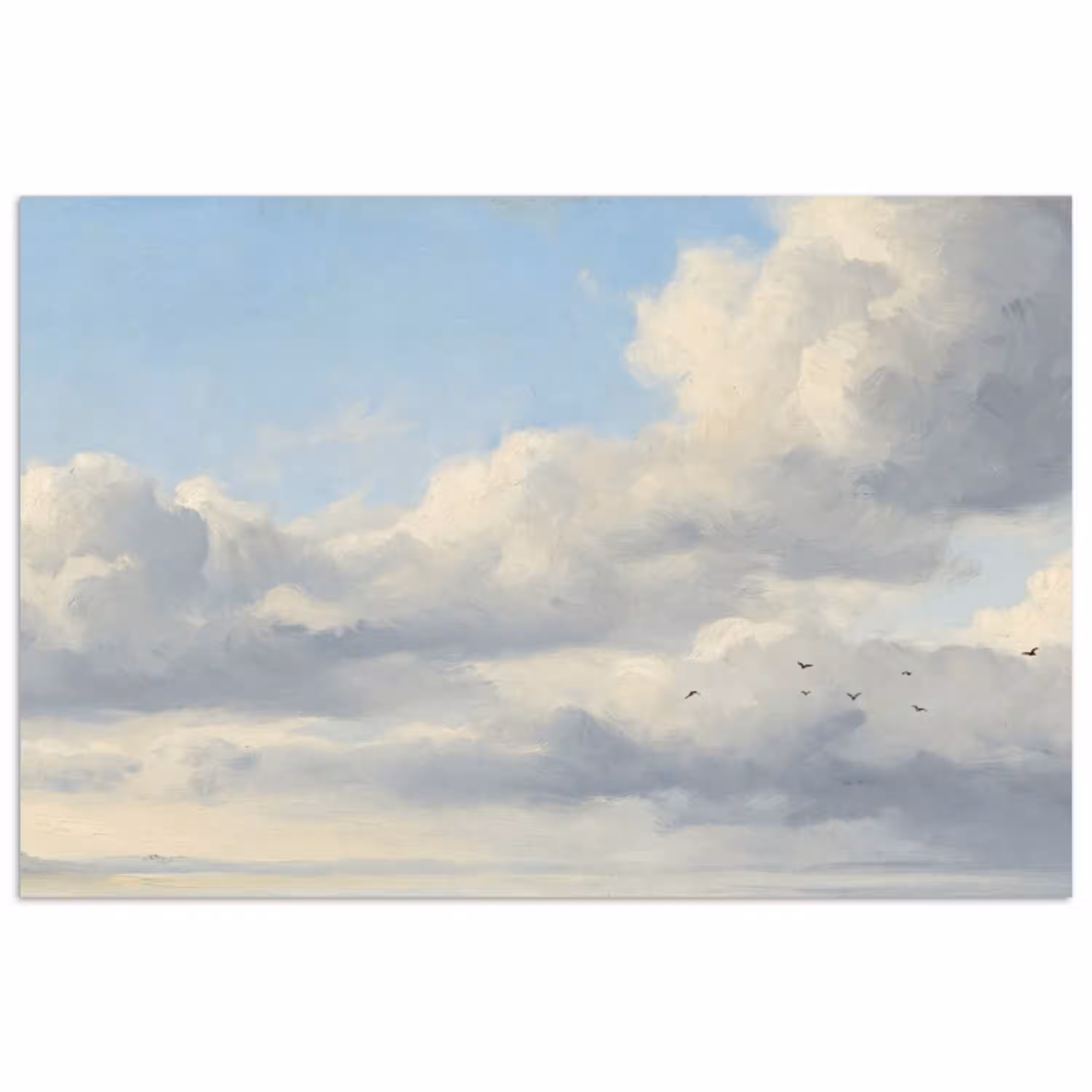 Lucht - Wolken - Natuur - Klassiek - Blauw poster papier klein -3d