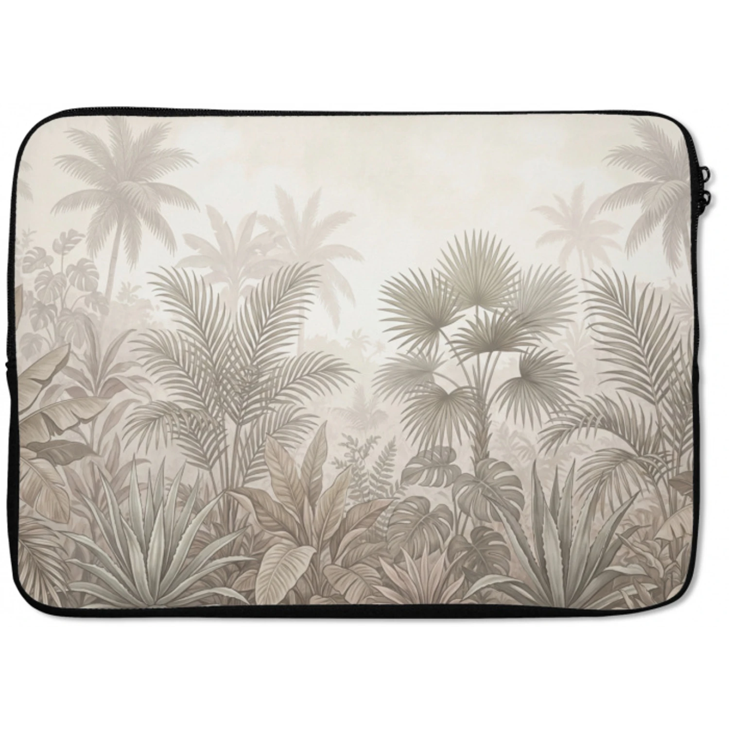 Jungle - Tropisch - Natuur -Vintage - Beige laptophoes neopreen klein -zkaufland3dotto