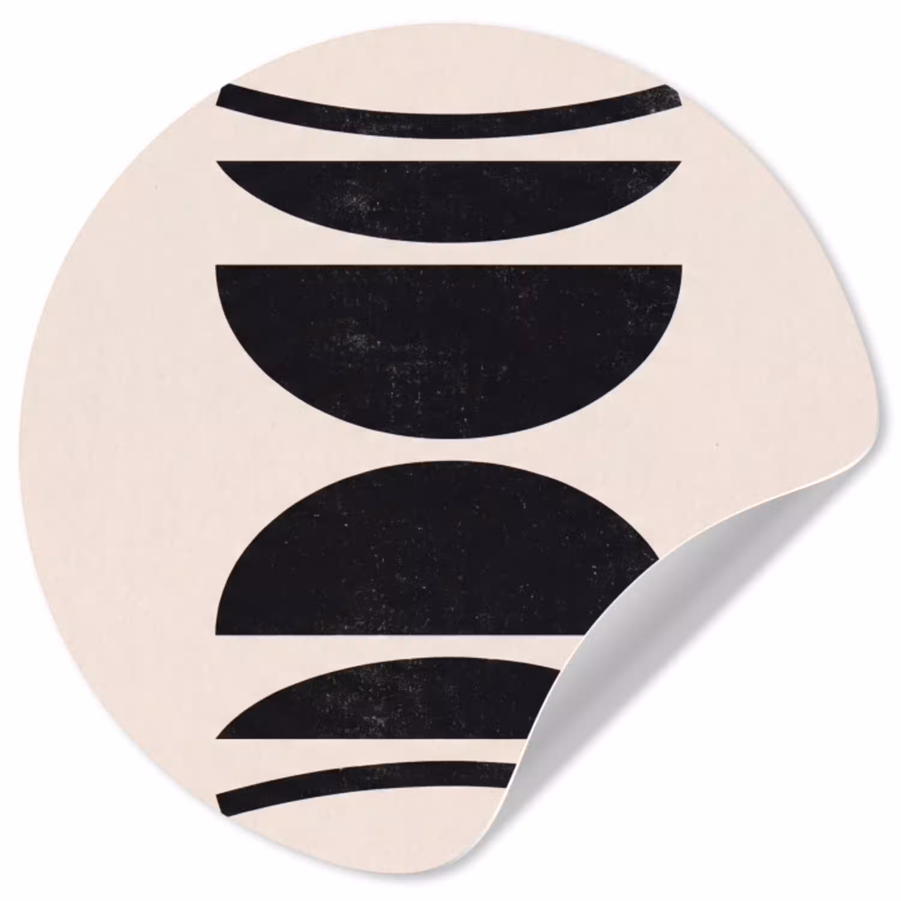 Abstract - Vormen - Zwart Wandcirkel behangsticker klein -3d