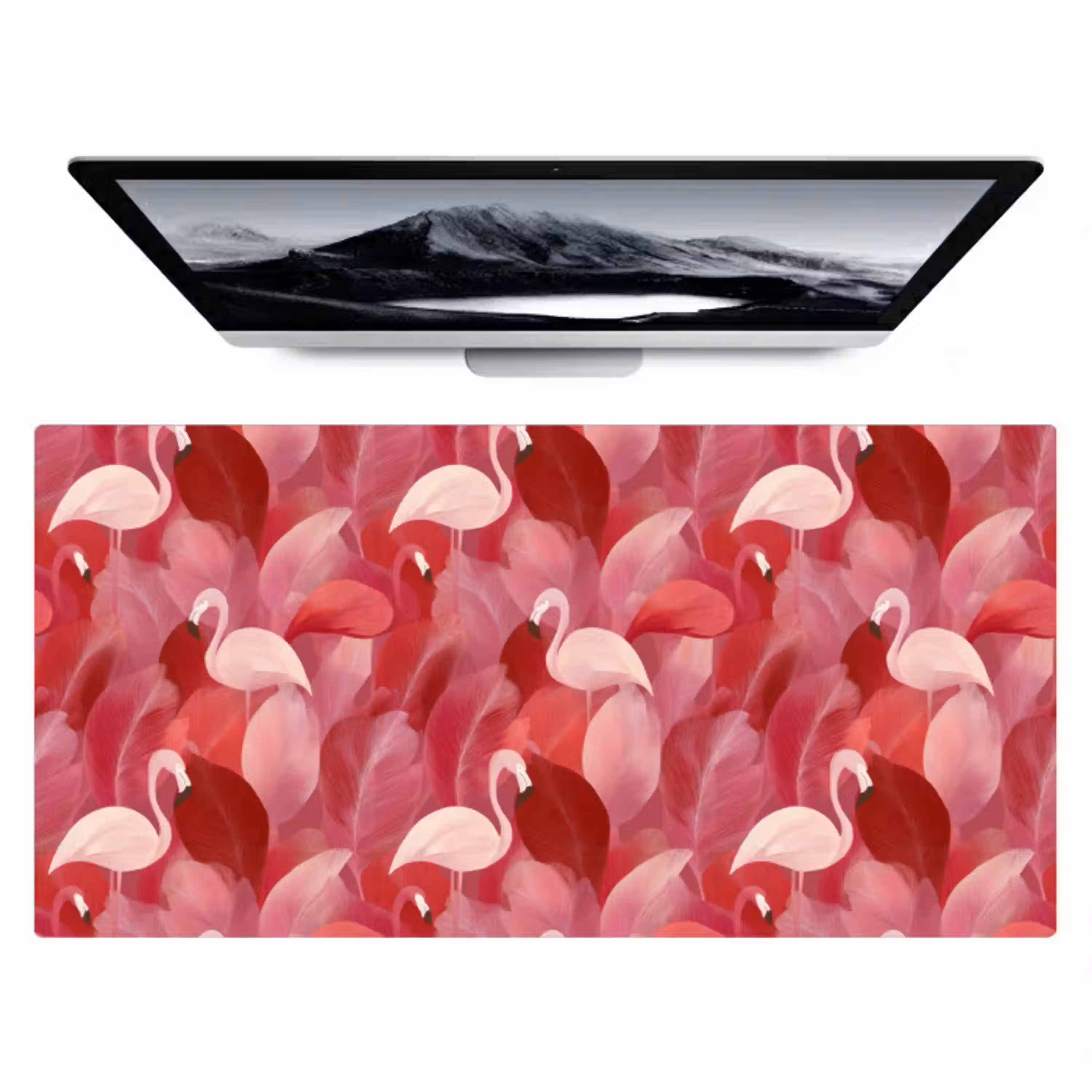 Flamingo - Botanisch - Elegant - Roze - Rood Muismat XXL klein 681 -zzz3d