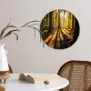 Zon - Bomen - Bos - Landschap - Natuur Wandcirkel kunststof plaat 5mm dik klein -sfeer4