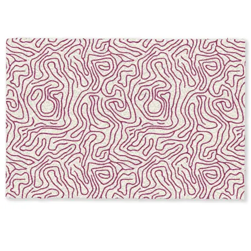 Kronkelende lijn - Magenta - Crème Deurmat klein 898 -zkaufland3d