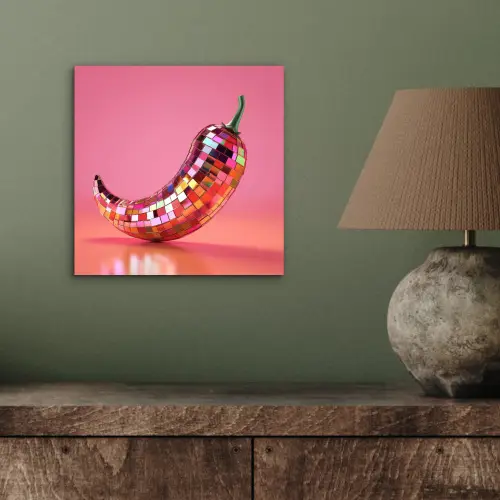 Peper - Disco - Rood - Glitter aluminium wit klein -sfeer2