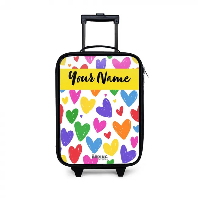 Hartjes - Patroon - Kleurrijk Kinderkoffer - Zwart klein -3d