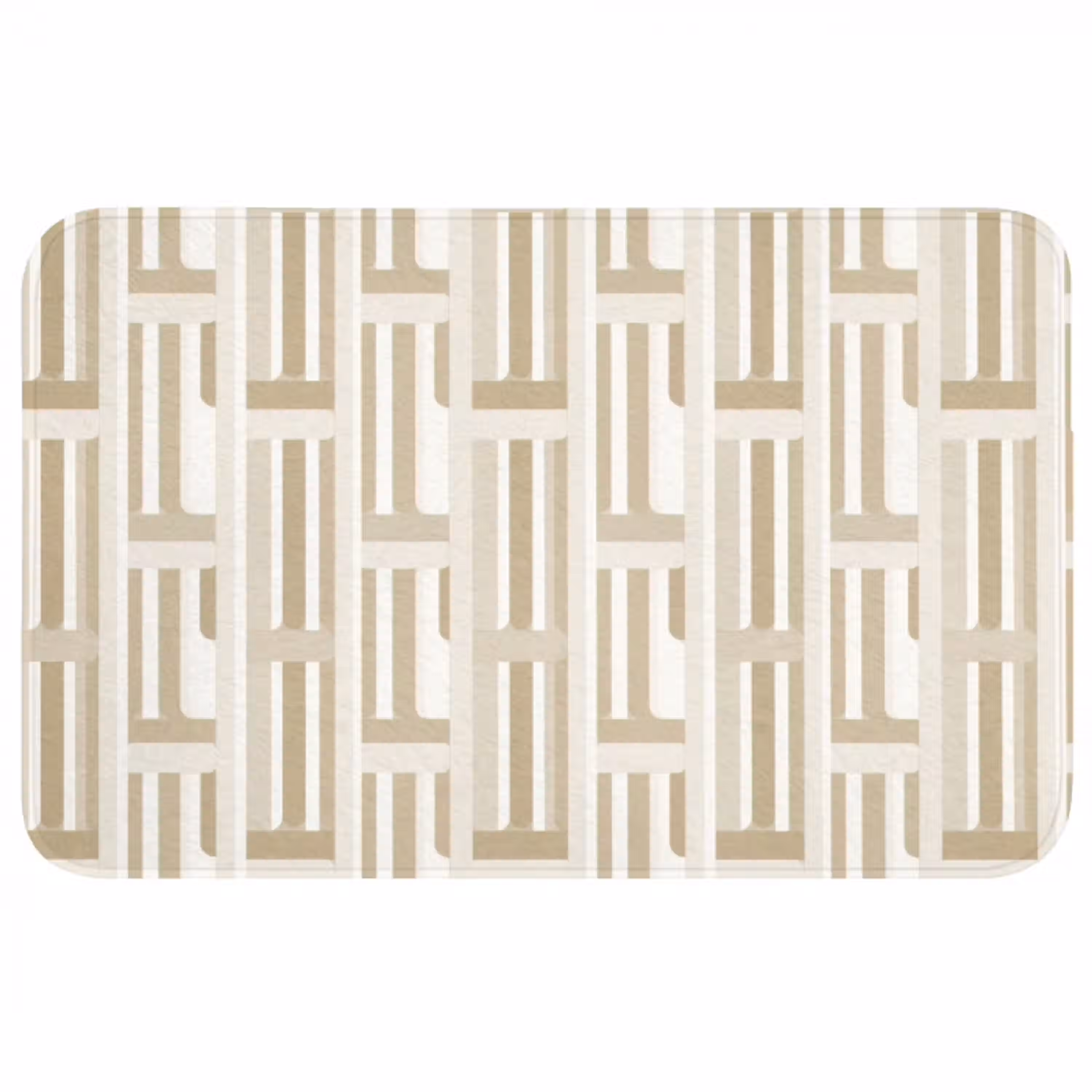 Modern - Geometrisch - Beige WCmat middel 1009 -3d