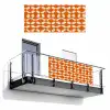 Oranje - Organische vormen - Wit Balkonbeschermer Duitsland klein 596 -3d