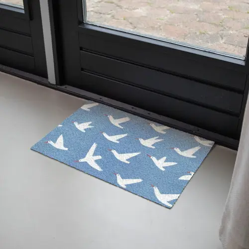 Vogels - Wit - Patroon Deurmat klein -sfeer2
