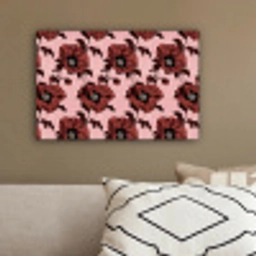 Bloemen - Retro - Rood canvas 2cm klein 34 -sfeer3