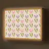 Bloemen - Hartjes - Patroon Light Box met batterij (Wandlamp) middel 907 -z3d_website