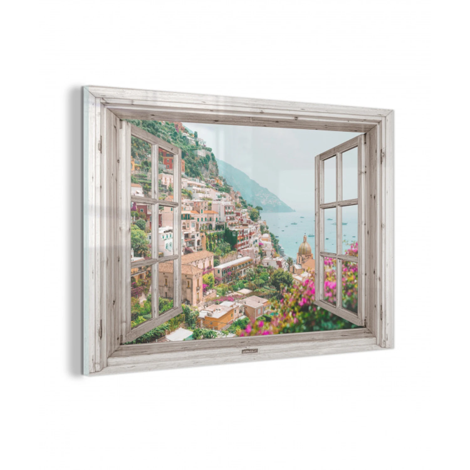 Doorkijk - Italië - Bloemen - Zee - Kust - Stad - Bergen plexiglas 5mm klein -z3d