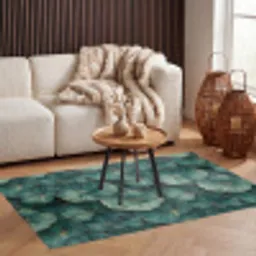 Patroon - Bladeren - Groen Vloerkleed Rechthoek klein 1091 -atmosphere_sfeer2_global