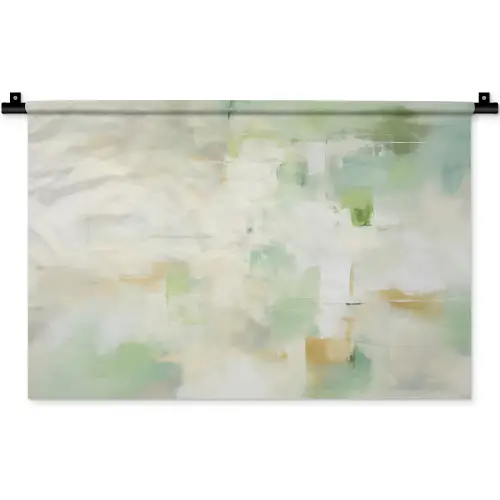 Abstract - Kunst - Wit - Groen - Modern Wandkleed katoen klein -zz3d
