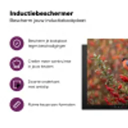 Goudvink - Bessen - Herfst - Natuur - Kleurrijk Inductie beschermer vinyl 3mm middel -zzzzzzz-cc-usp