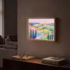 Landschap - Paars - Pastel - Huizen Light Box met batterij (Wandlamp) middel -sfeer1