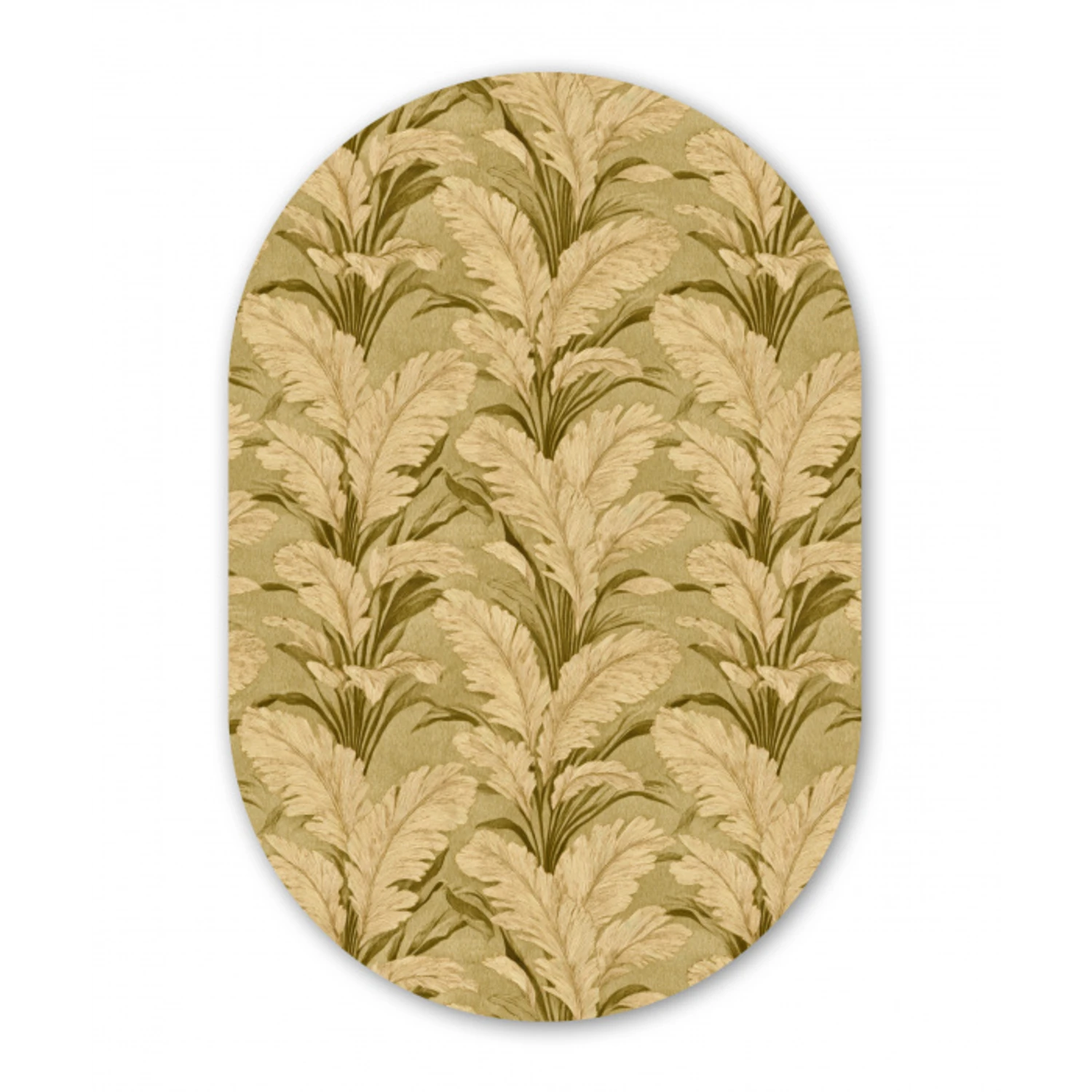 Palmbladeren - Klassiek - Groen Wandcirkel Ovaal Aluminium middel 839 -3d
