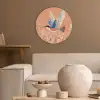 Vogel - Bloesemtakken - Warm - Kleurrijk Akoestische PET Vilt - Rond klein -sfeer1