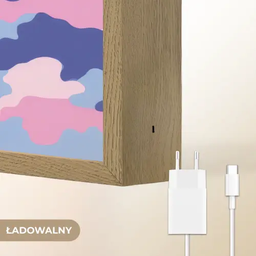 Camouflage - Roze - Blauw Light Box met batterij (Wandlamp kind) middel -USP_websiteoplaadbaarNL