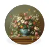 Vaas - Pastel - Kleuren - Bloemen Wandcirkel aluminium klein -3d