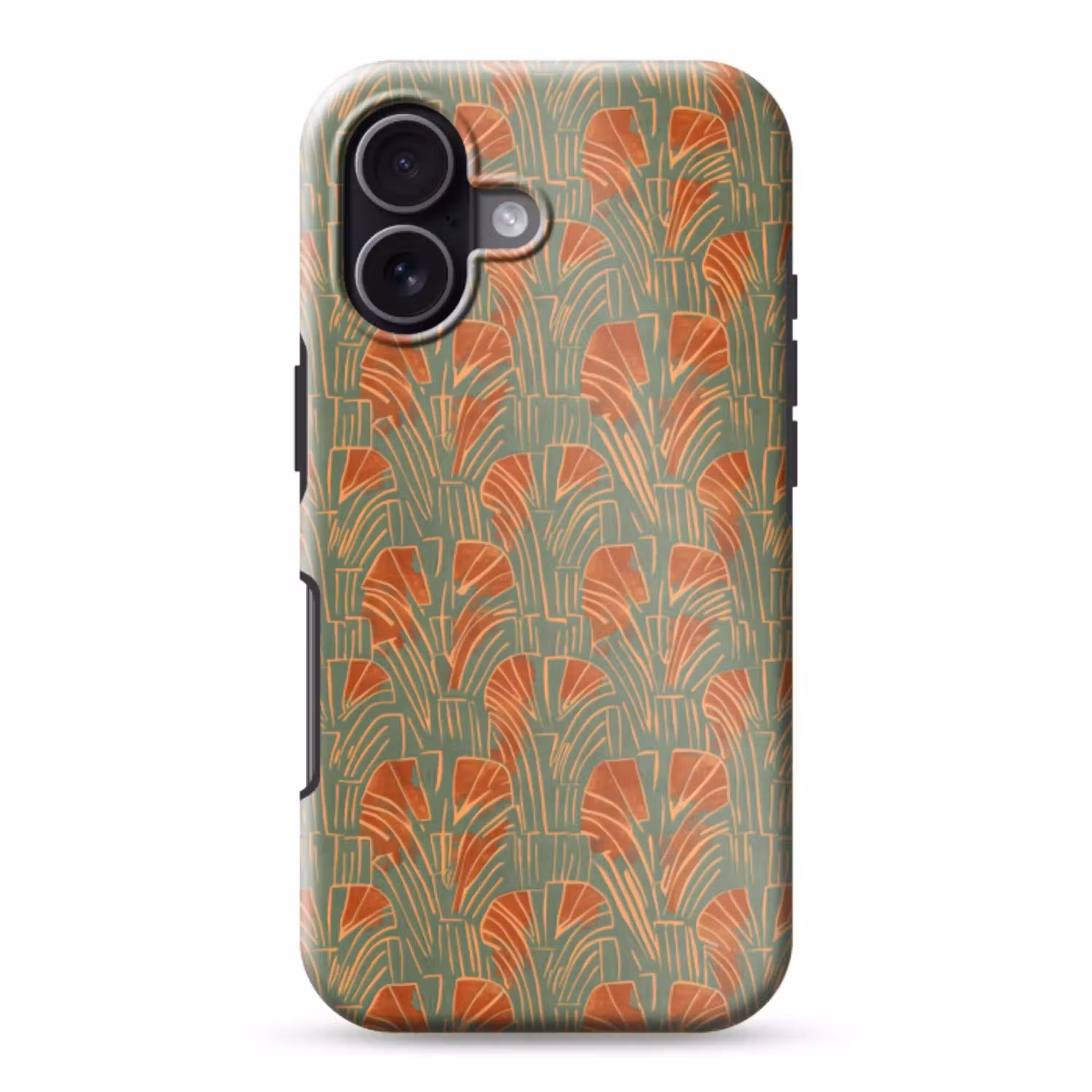 Groen - Terracotta - Deco - Waaiers Toughcase MagSafe Apple iPhone 17 klein 1017 -3d