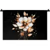 Bloem - Verf - Goud - Graffiti - Modern Wandkleed katoen klein -zz3d