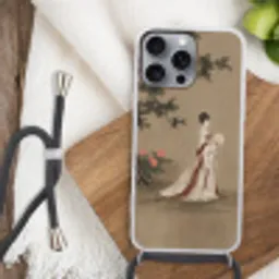 Vrouw - Azië - Kunst - Beige Hoesje iPhone 16 Pro Max met koord klein -sfeer4