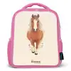 Bruin paard in gallop Kinderrugzak - Roze middel -3d