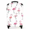 Flamingo feestje Koffer - NBS - Handbagage middel -productfoto_recht